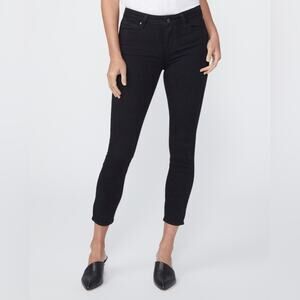 Paige Verdugo Crop Black Overdye Midrise Ultra Skinny - 26